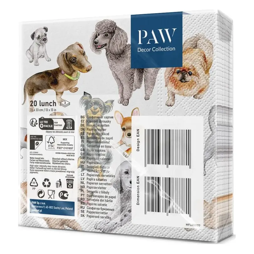 Serviette 20er-Set Dogs Happiness
