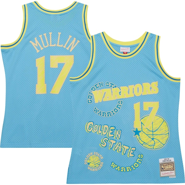Chris Mullin Golden State Warriors  1993/94 Swingman Sidewalk Sketch Jersey - Light Blue