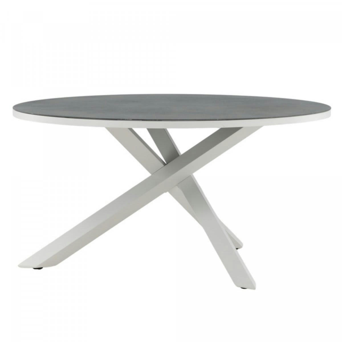 ORIAPA - Table de jardin ronde 140cm en aluminium