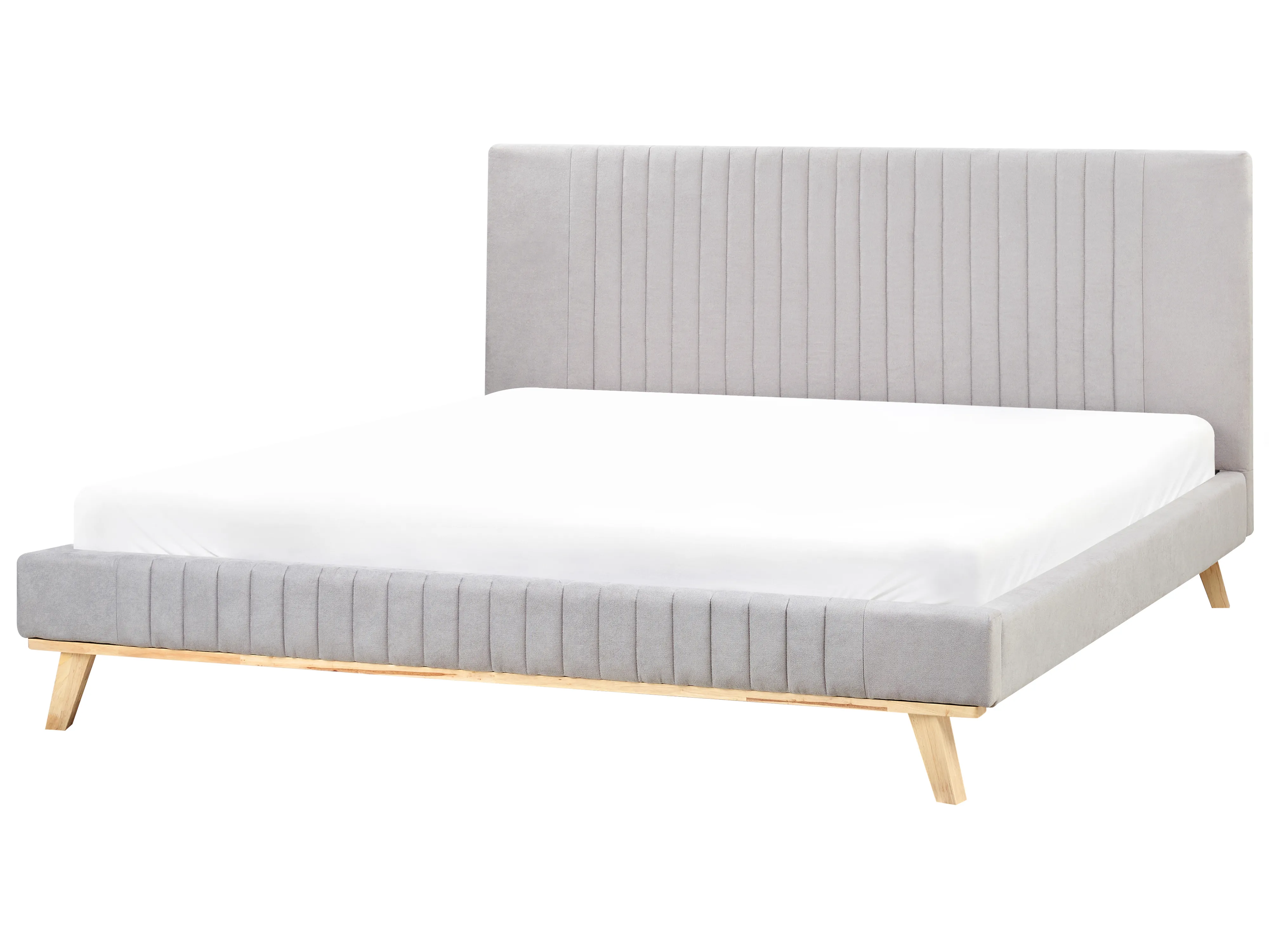 Bed Chenille TALENCE 160 x 200 cm (EU King Size) Light Grey