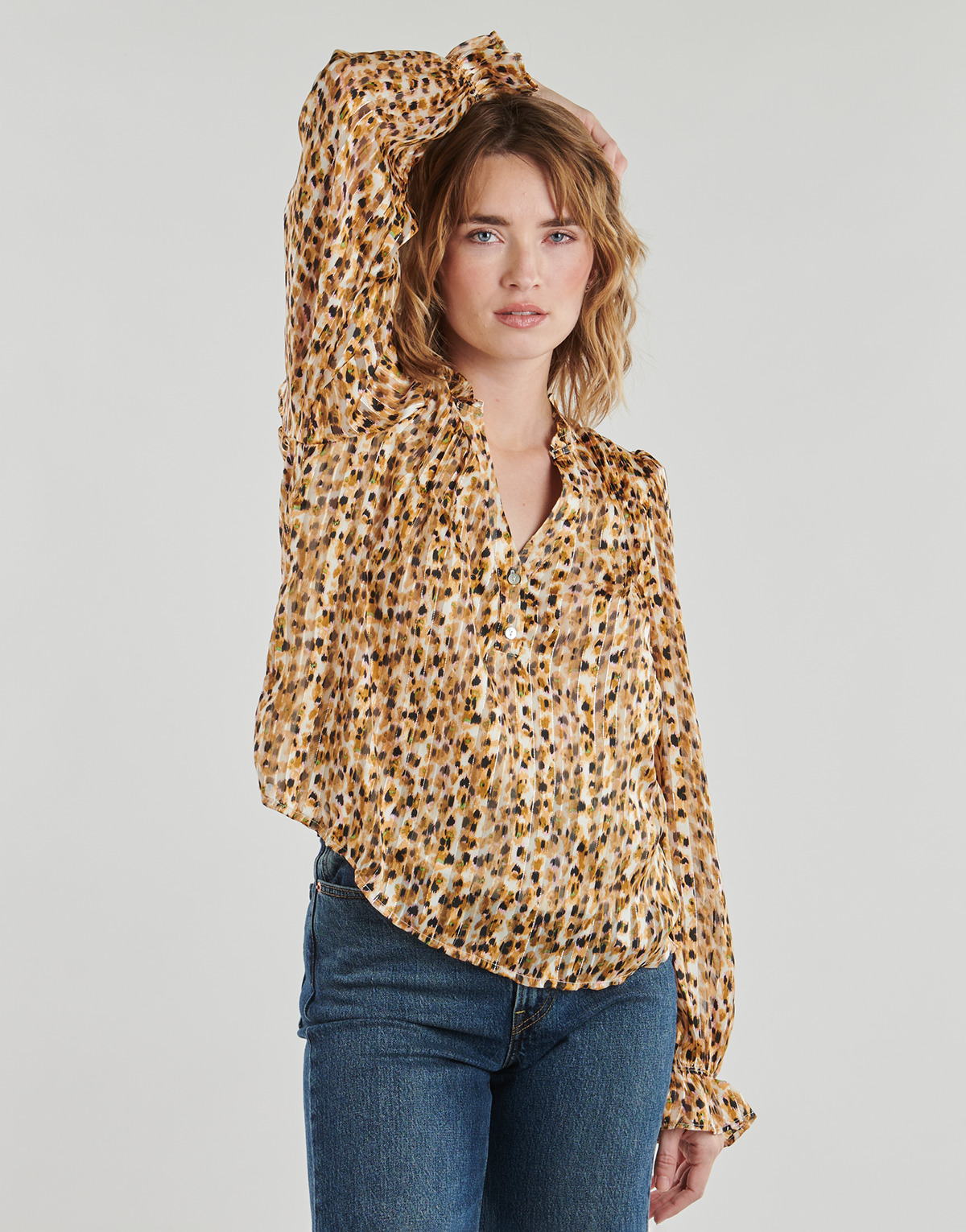 Only - ONLJUSA L/S WAVY - Leopard