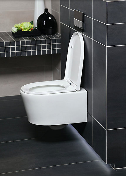 Pack Bati-support Geberit 112cm   Cuvette Swiss Aqua Technologies sans bride   Plaque blanche   Set habillage (SATrimlessGeb3-sa