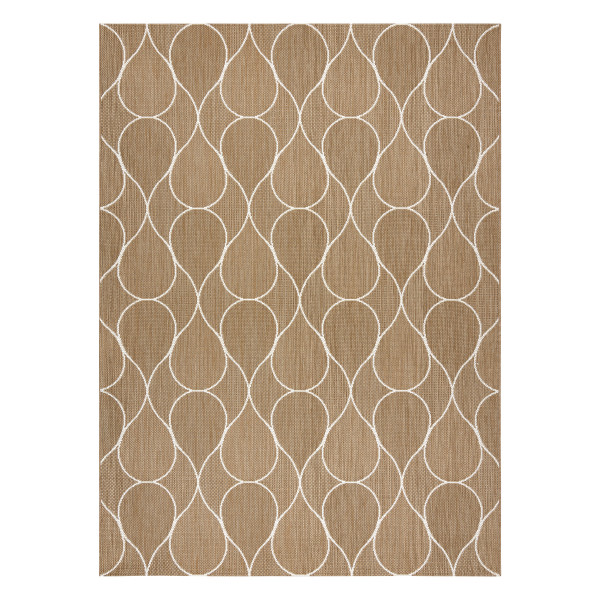 Dywan sizal FLAT 49379265 Krople - beż naturalny kolor 80x150 cm