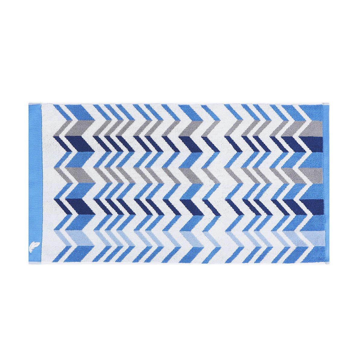 ECUME - Serviette coton bleu clair rayé 50x100 cm