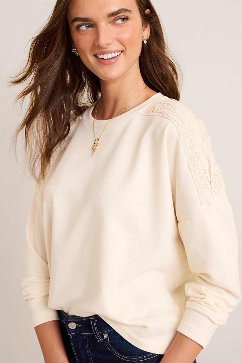 Wendy Crochet Back Sweatshirt