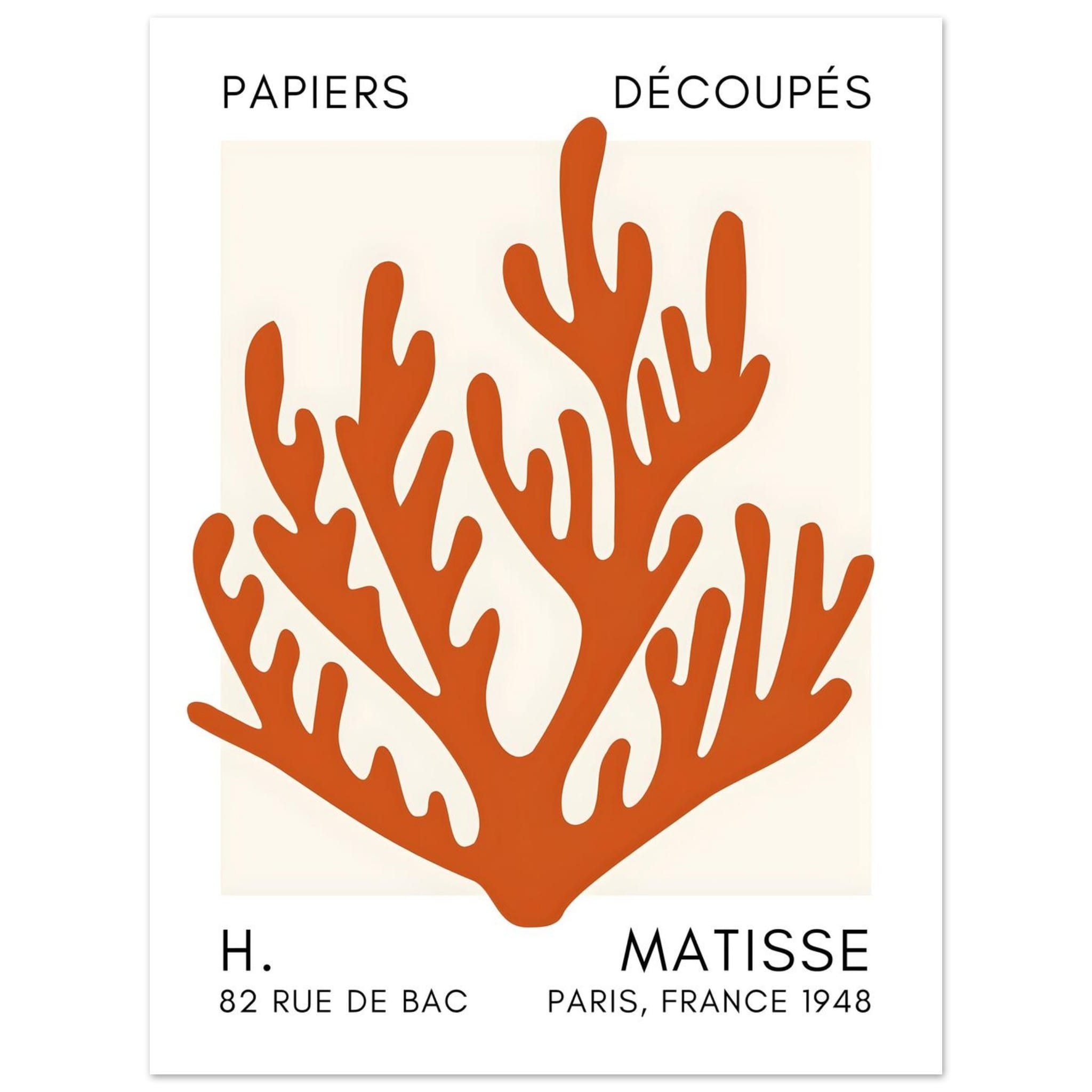 Artfulprints Poster Matisse – Coral harmony orange  - 30x40 cm - Oranje