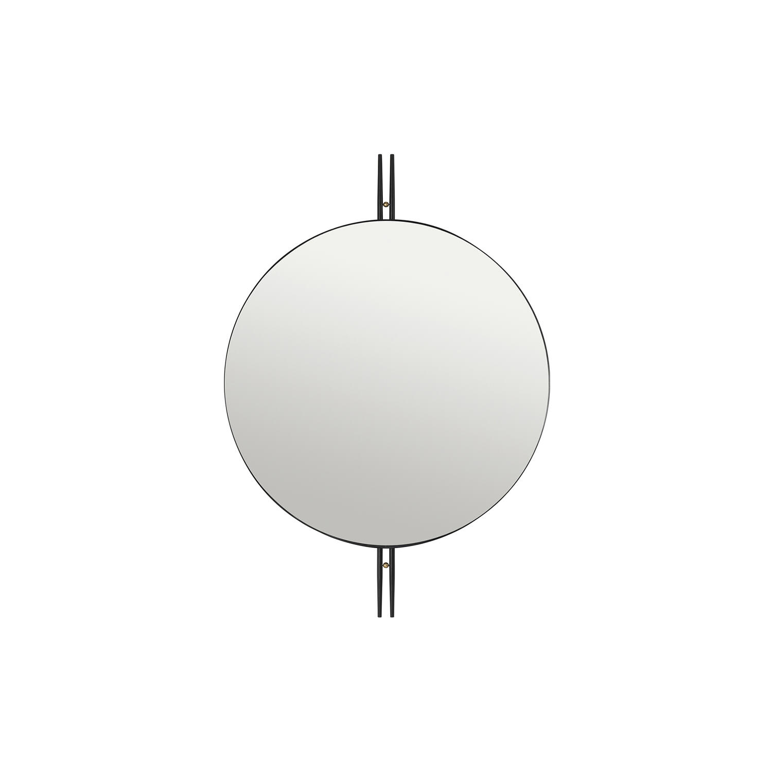 IOI Wall Mirror, black semi matt/brass sphere