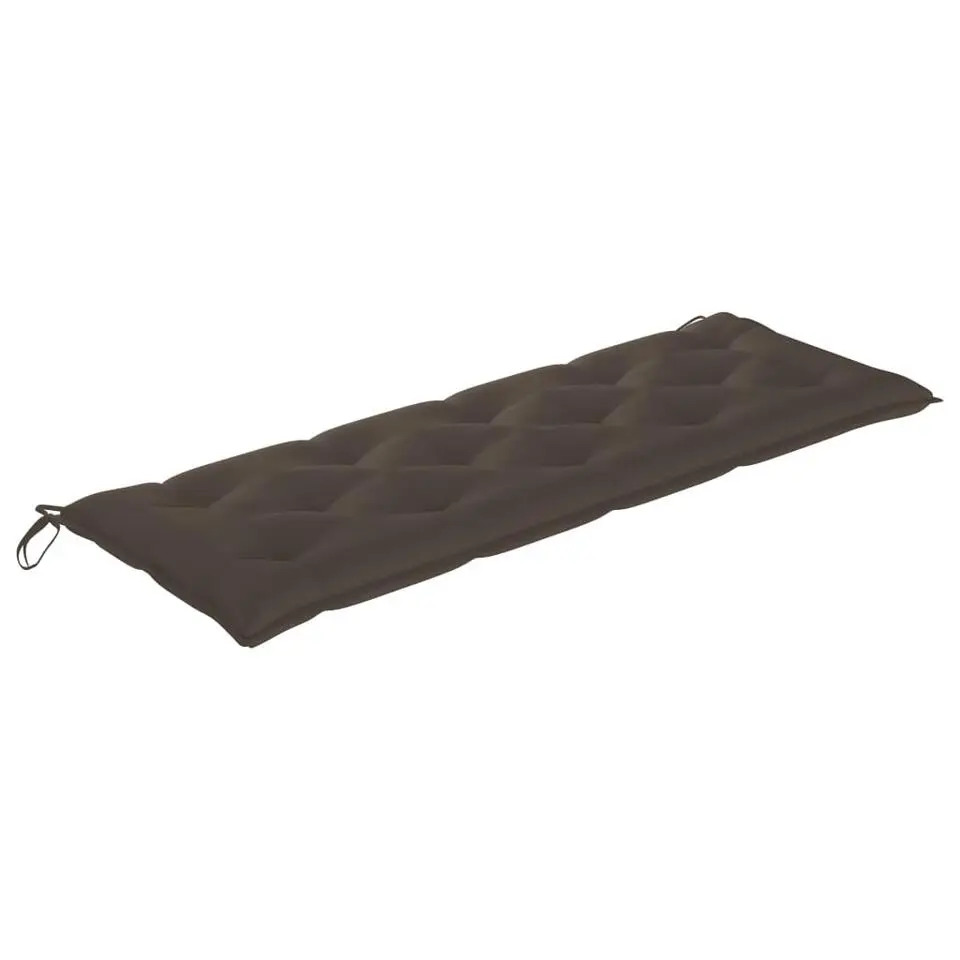 vidaXL - Tuinbank stapelbaar met taupe kussen - Teakhout - 159x57.5x90 cm