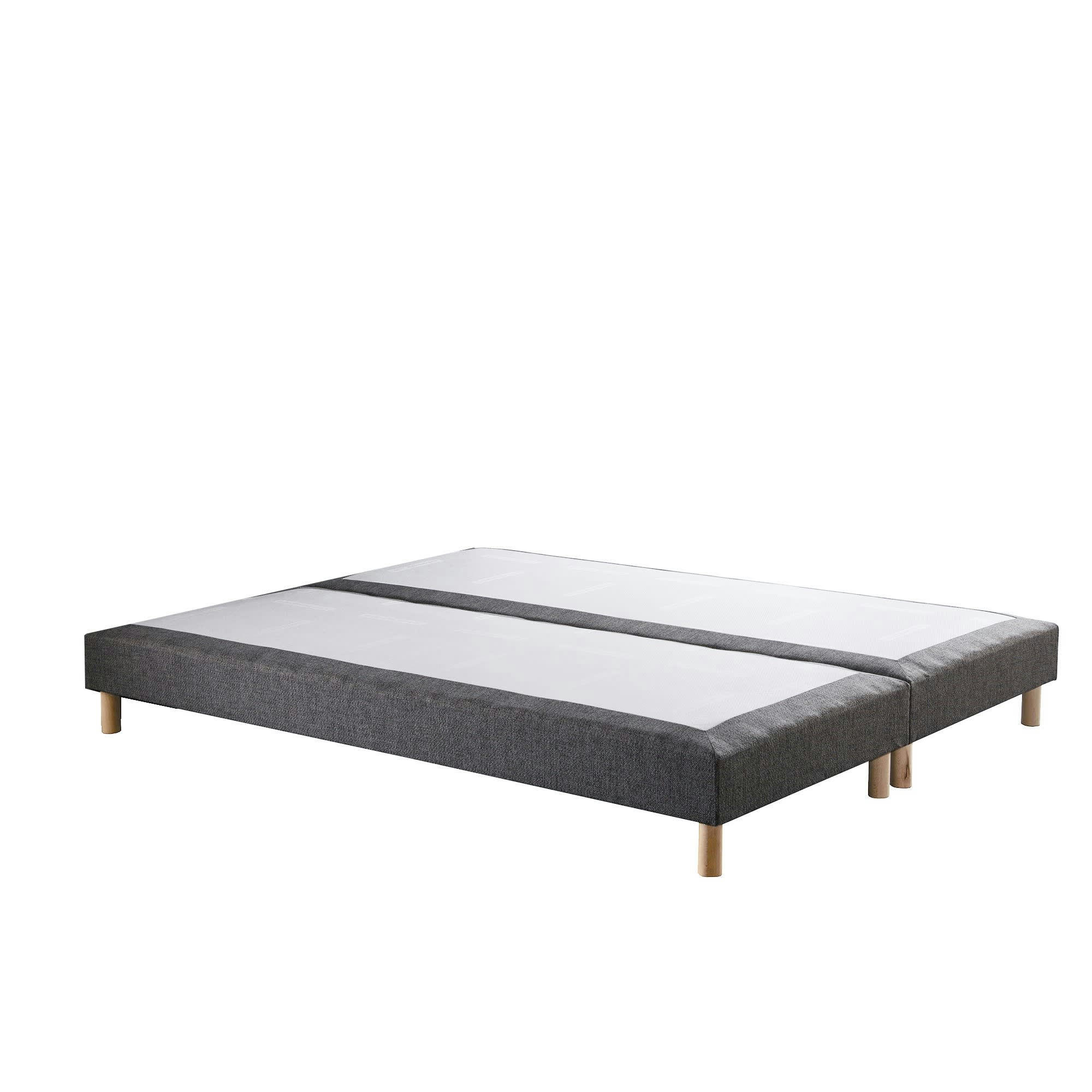 SYMBIOSE - Sommier tapissier Gris éléphant 160x200