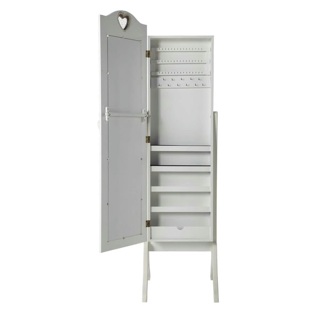 Valentine - Miroir sur pied avec rangement blanc 42x160