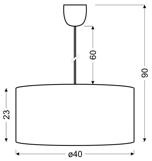 Lampa wisząca biało-brązowa ONDA 1xE27x60W wym: 90x40x40 cm Candellux
