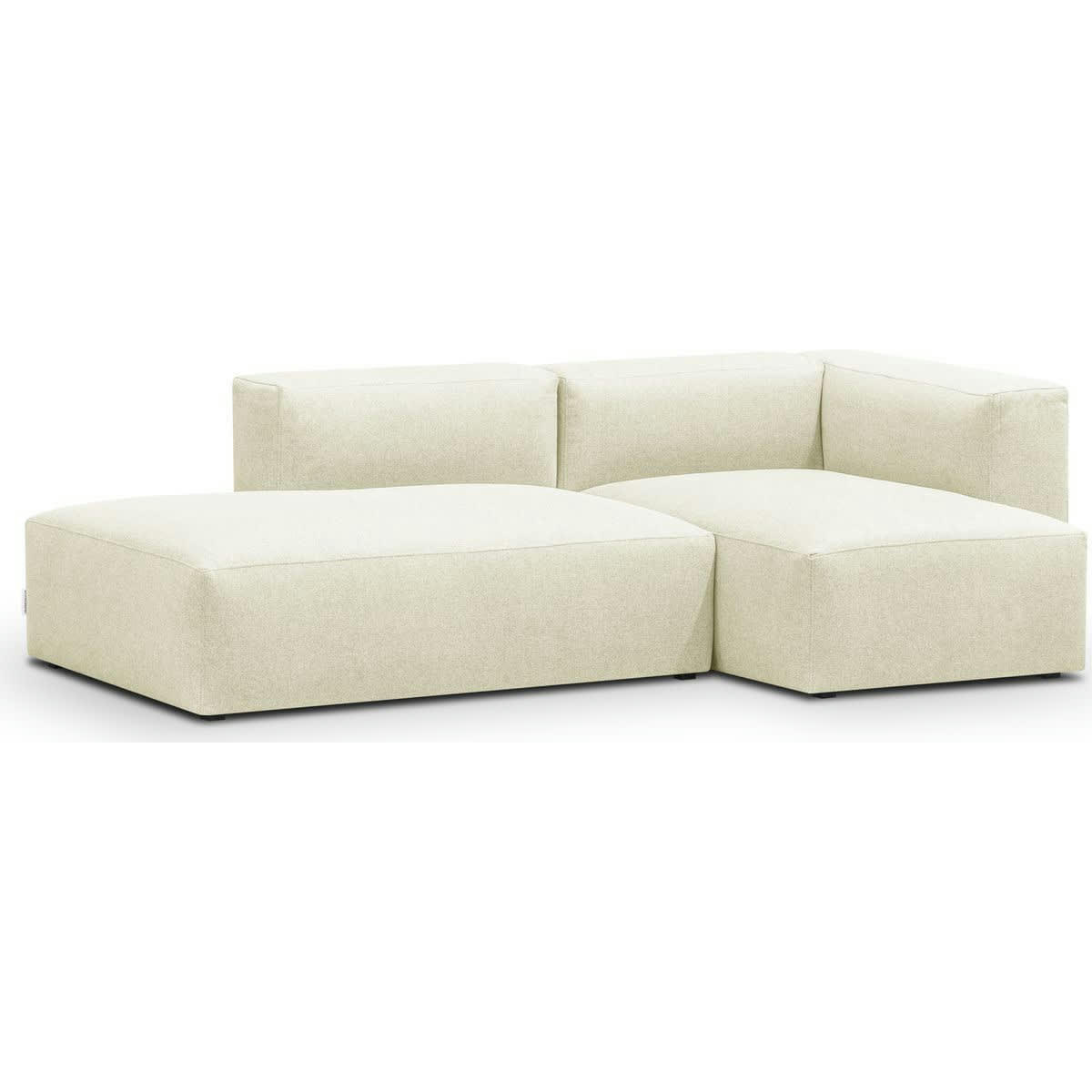MODULO NEW - Canapé modulable angle droit 3/4 places en tissu ivoire