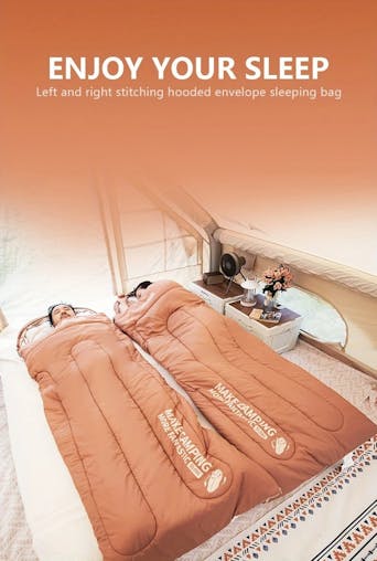 NNETM Warm Oval Sleeping Bag with Hat