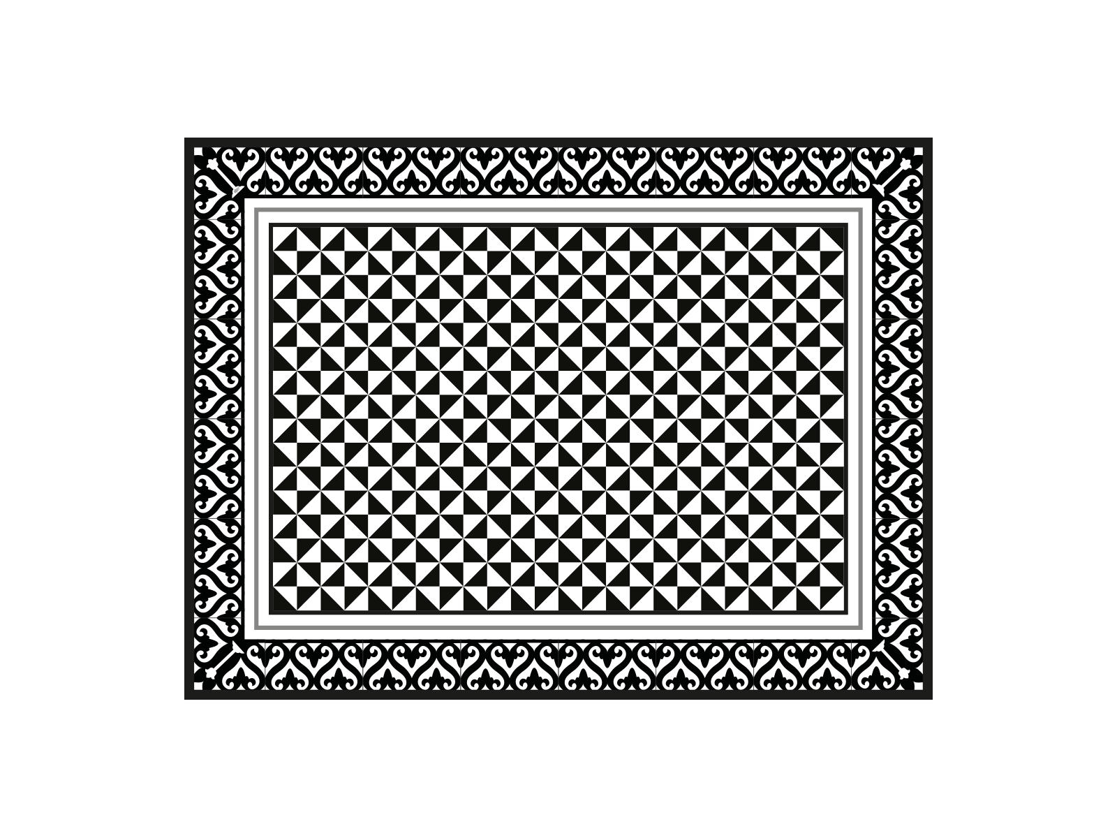 - Tapis vinyle Alcazar noir 65x140cm