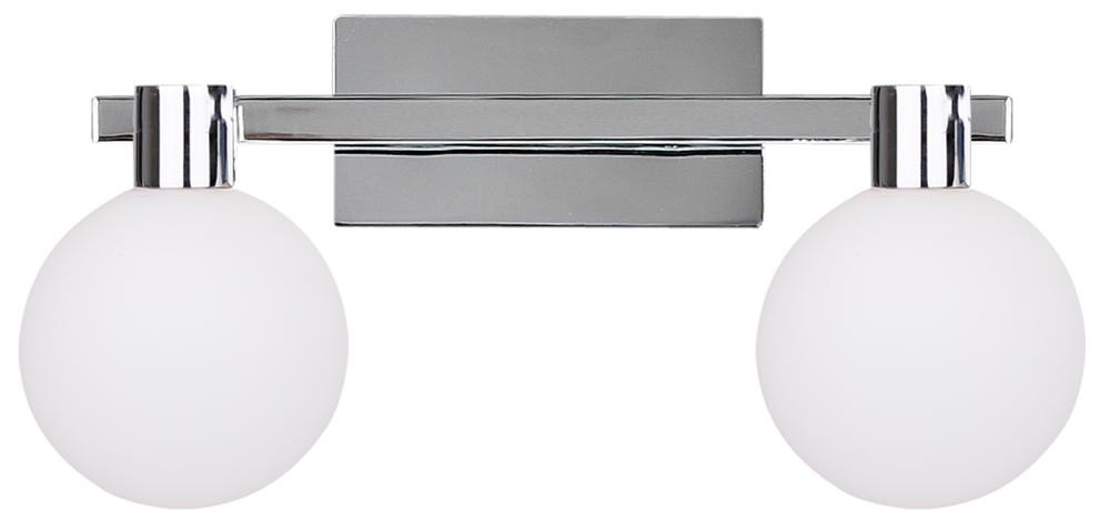 Lampa kinkiet MALDUS chromowy 2x40w g9 klosz biały