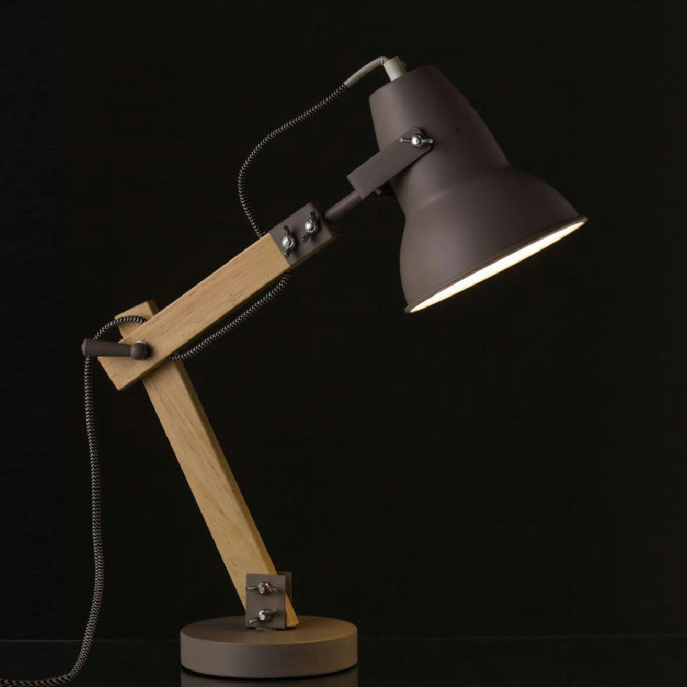 - Lampe en bois et métal 43 cm