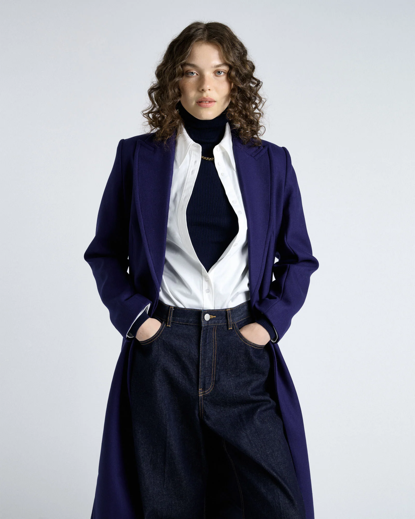 Cobalt Italian Soft Wool Blend Coat
