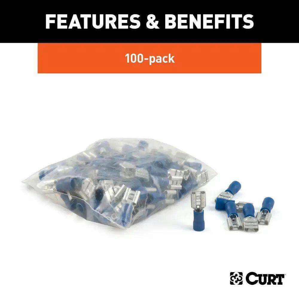 CURT Female Quick Connectors (16-14 Wire Gauge, 100-pk)