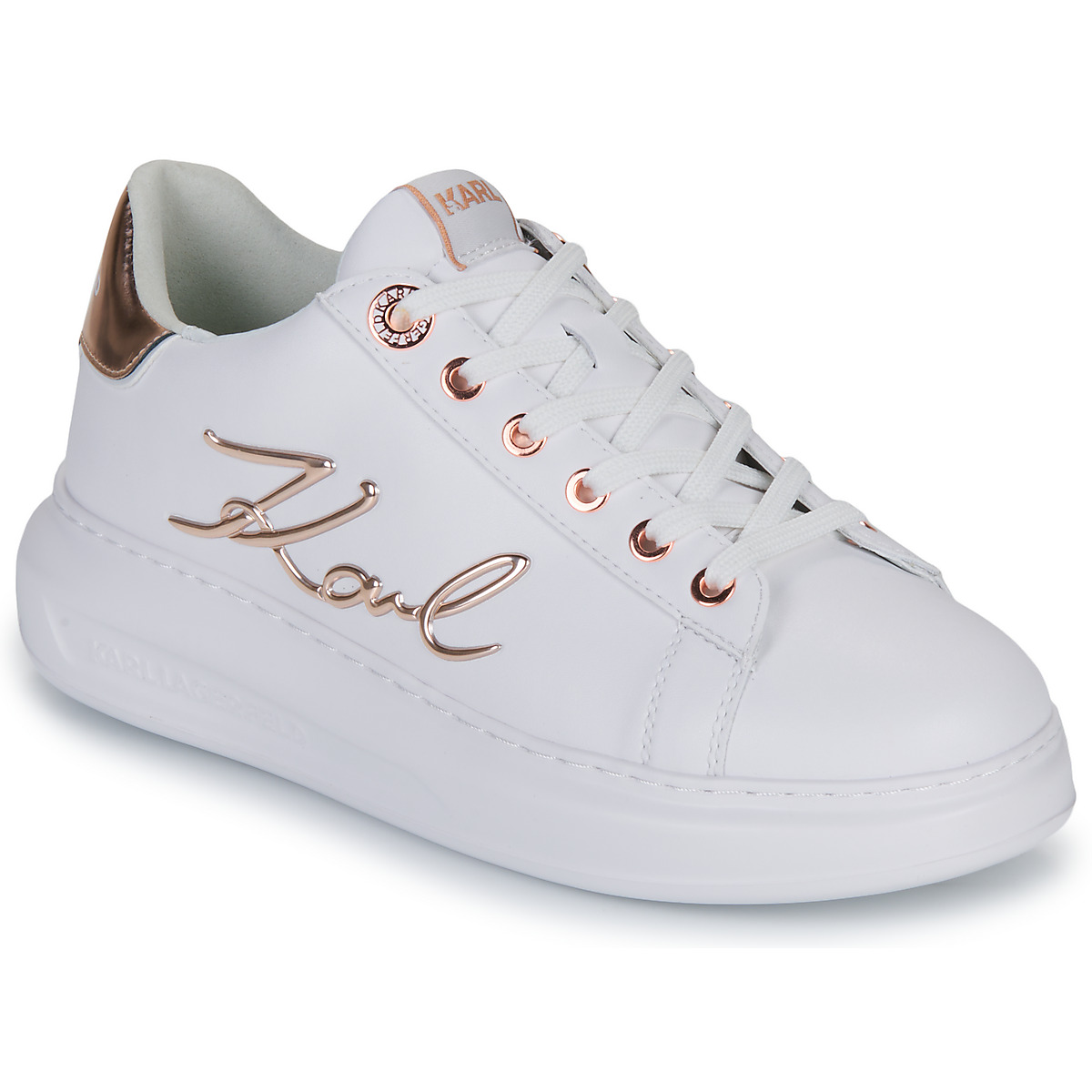 Karl Lagerfeld - KAPRI Signia Lace Lthr - White / Pink / Gold