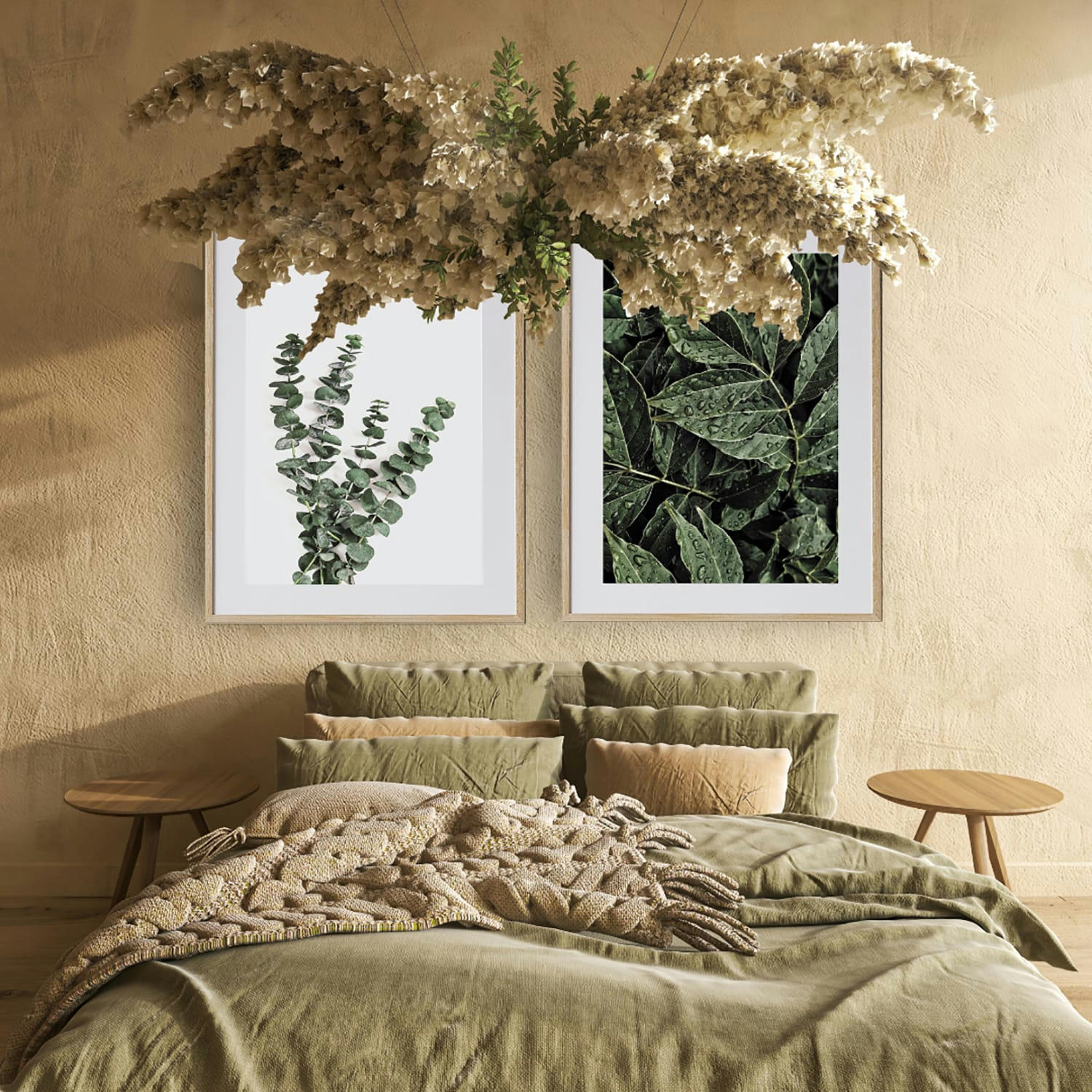 DÉCORATION MURALE - Décoration murale avec cadre en chêne - Botanique