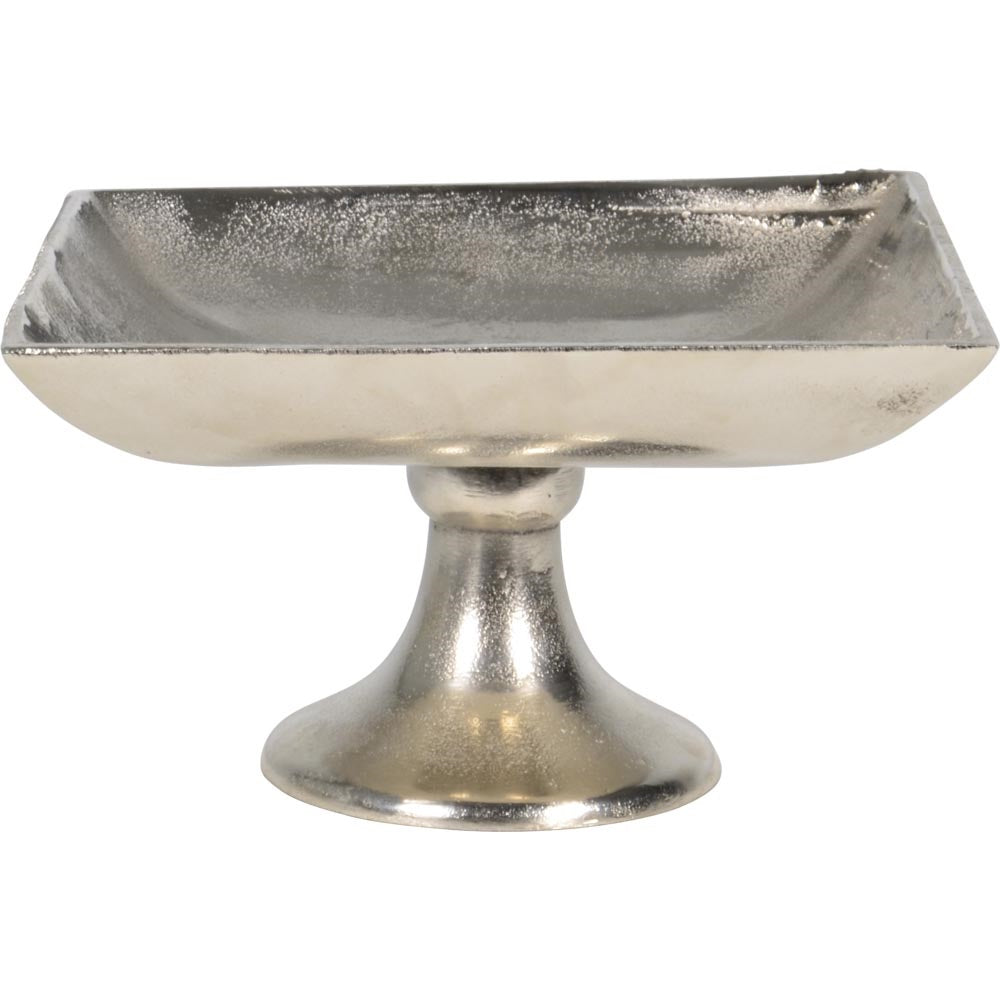 Lesli Living schaal Brush - zilver - 24x24x13cm