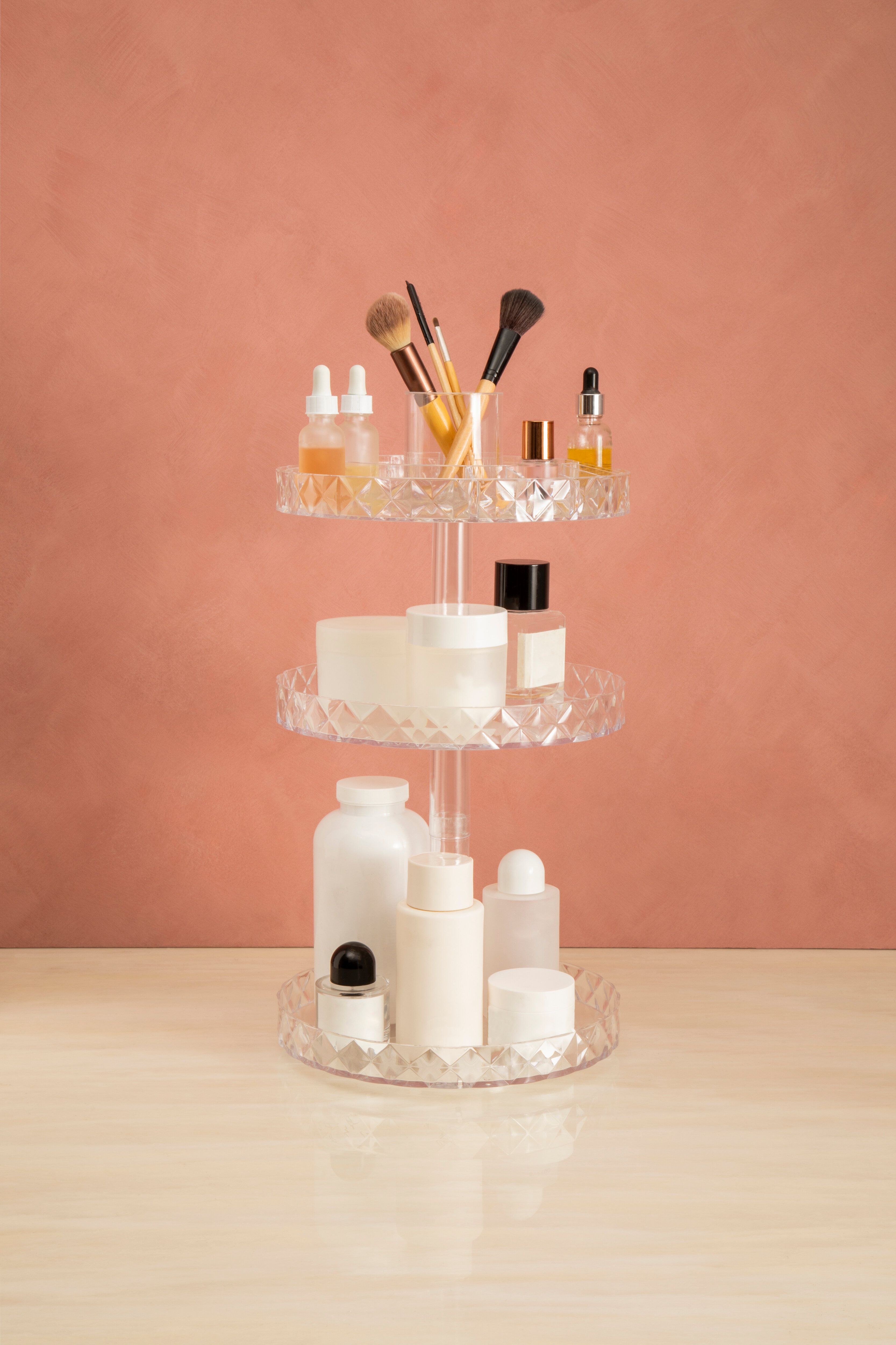 Orsina Beauty Three Tier Revolving Cosmetics Organiser