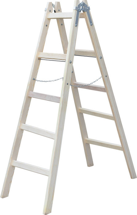 Drabina malarska drewniana 2 x 4 stopnie , 6,0 kg , 1300 mm STALCO S-40588