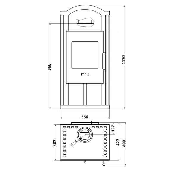 Kaminofen »Gron«, KO KF108, Leistung: 6 kW