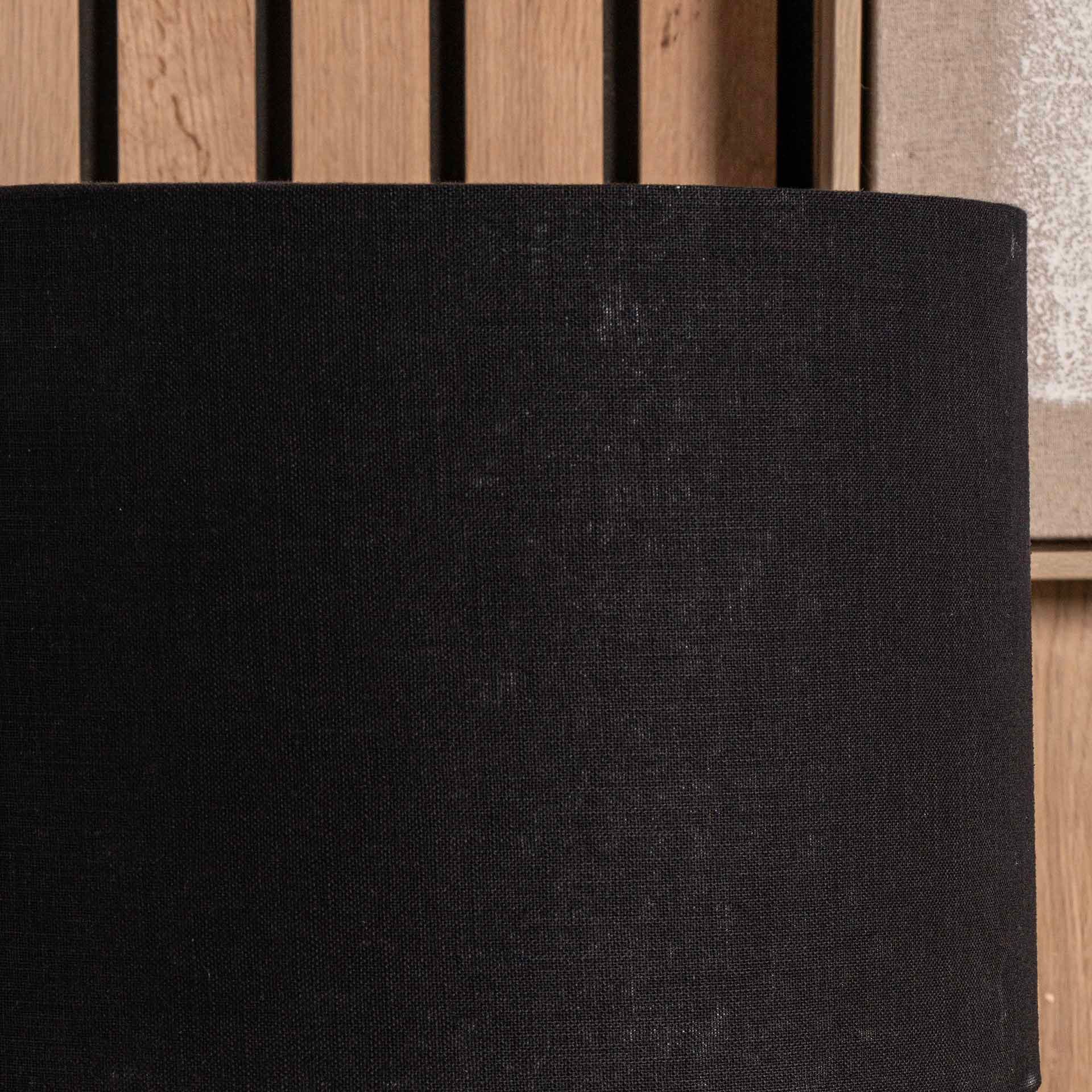 Ruma Black Self Lined Linen Drum Lamp Shade for Table Lamps and Floor Lamps
