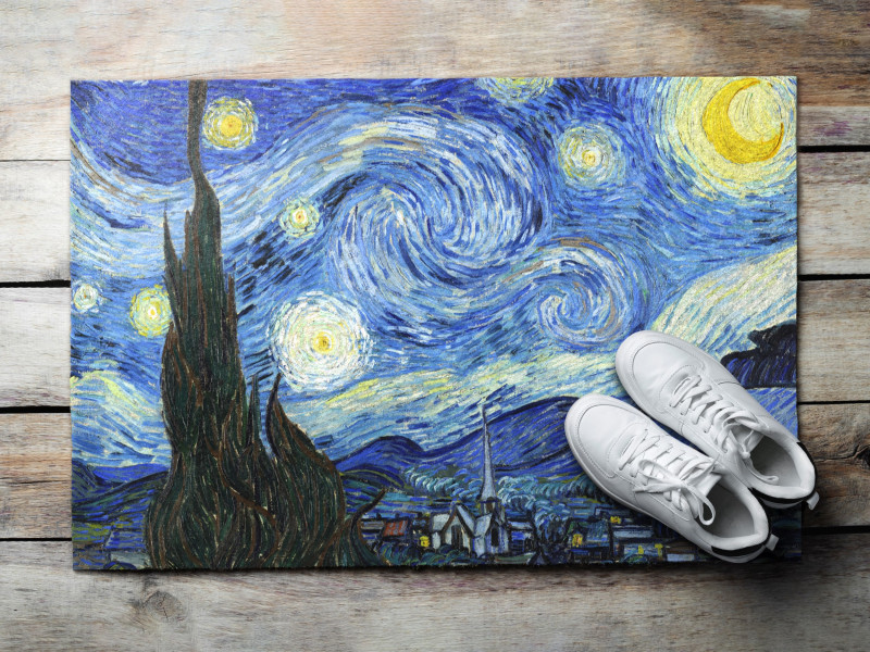 Wycieraczka do butów 60x40 Gwieździsta Noc obraz Van Gogh Tulup
