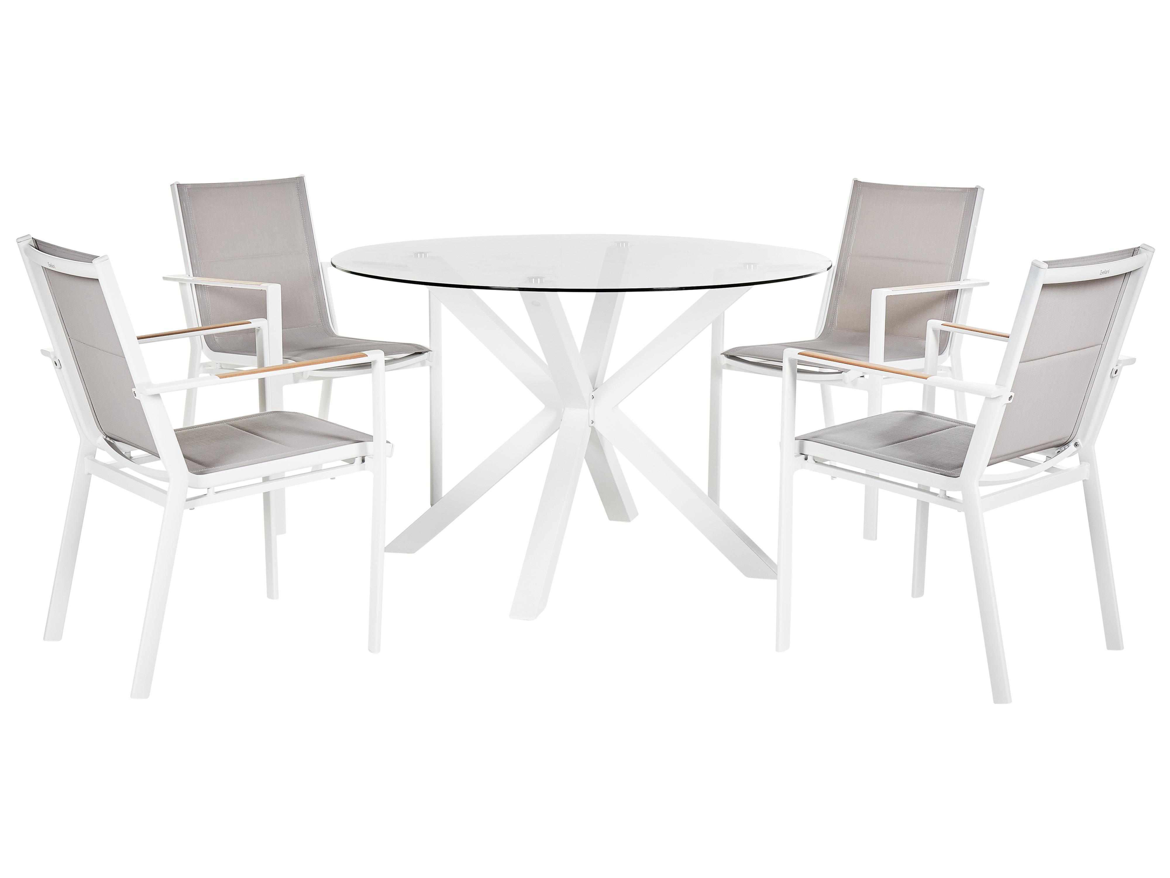 Garden Dining Set 4 Seater MALETTO/BUSSETO Metal White