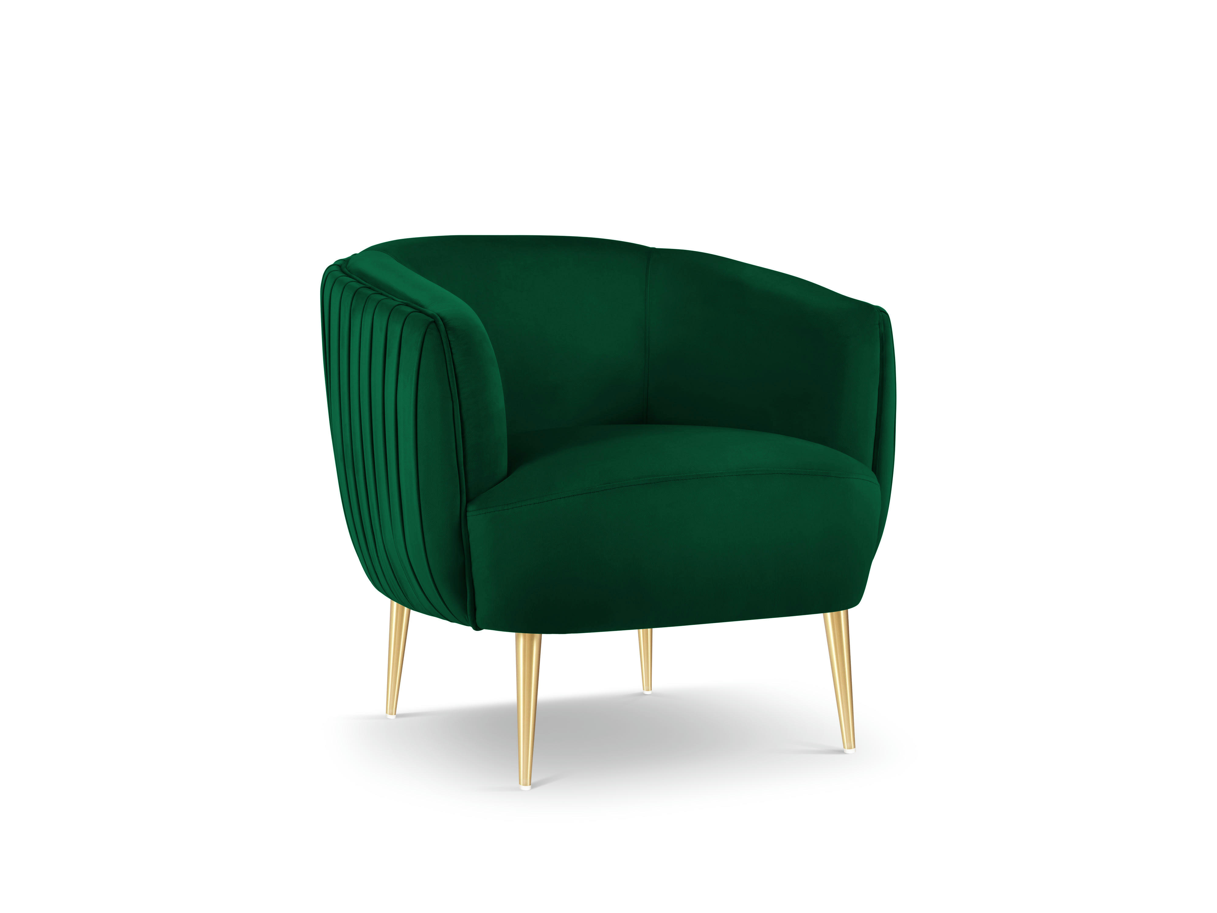 MOSS - Fauteuil en velours vert bouteille