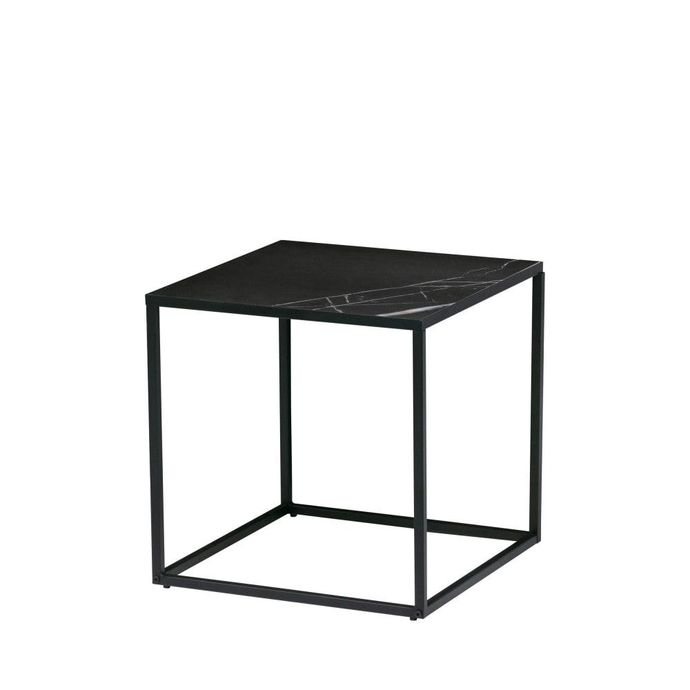 SIDE - Table basse effet marbre et métal 45x45cm noir