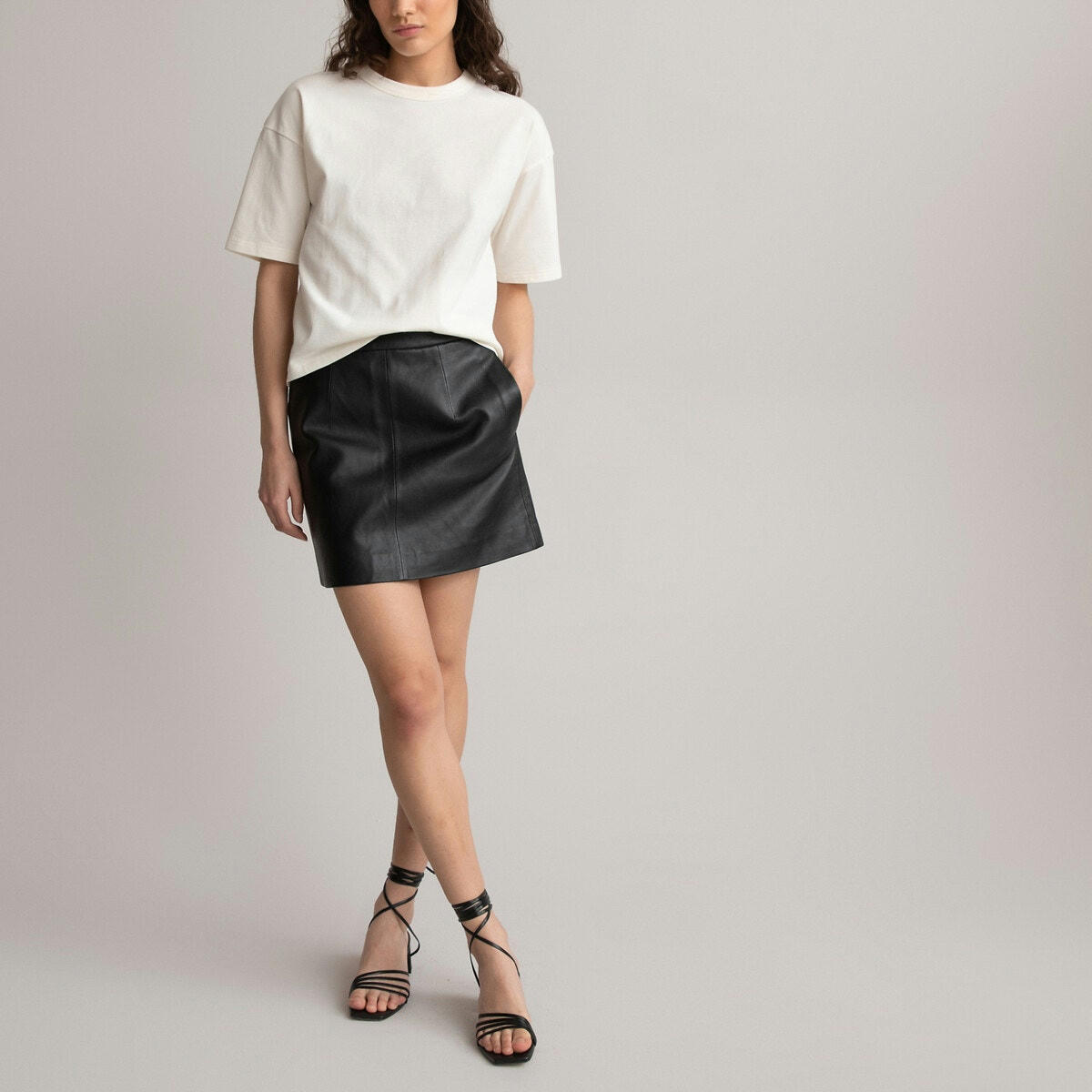 Mini-jupe en cuir