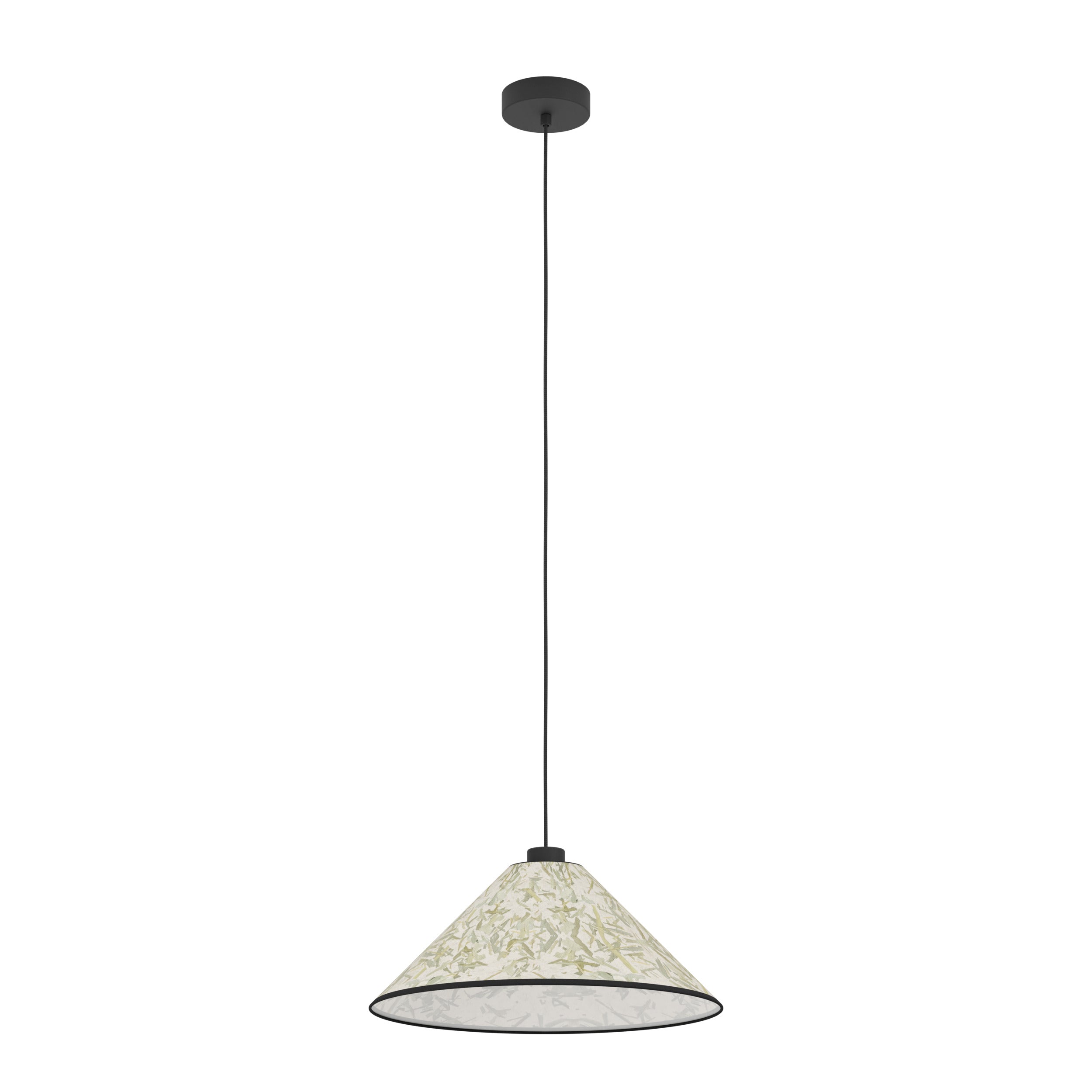 EGLO hanglamp Oxpark - e27 - ø 42 cm - zwart/wit/groen - bamboe