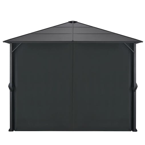 NNEVL Gazebo with Curtain Aluminium 3x3 m Black