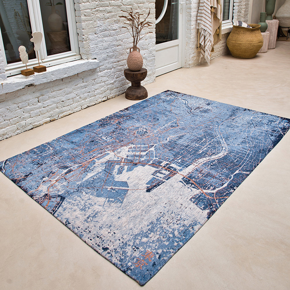 Louis de Poortere Cities Vloerkleed 100 x 140 cm - Conductive Blue