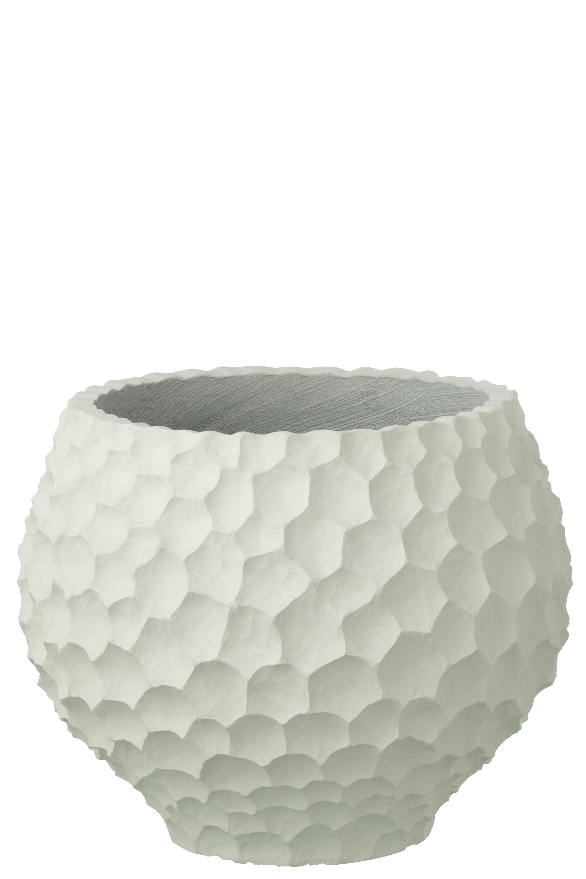 J-Line bloempot Inkepingen   Buiten zand - steen - wit - medium