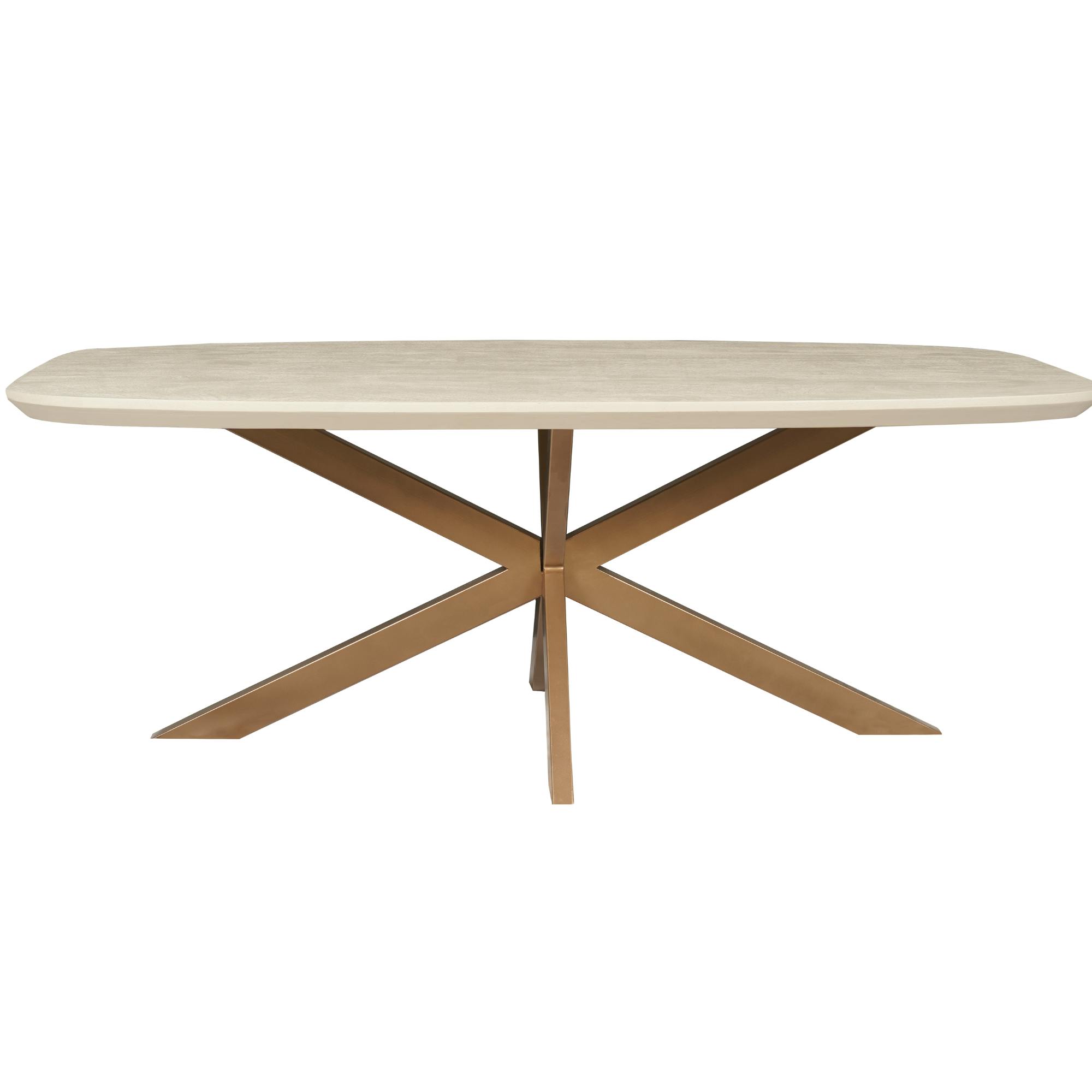 Table à manger bois sable bords arrondis 240 cm CORTINA