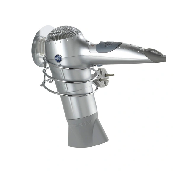 Haartrockner-Halter, Stahl/Kunststoff_pet/polycarbonat_pc, silberfarben
