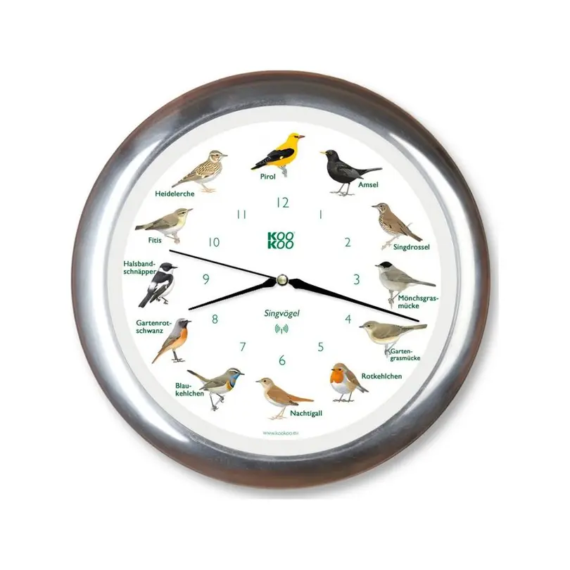 Wanduhr Singvögel