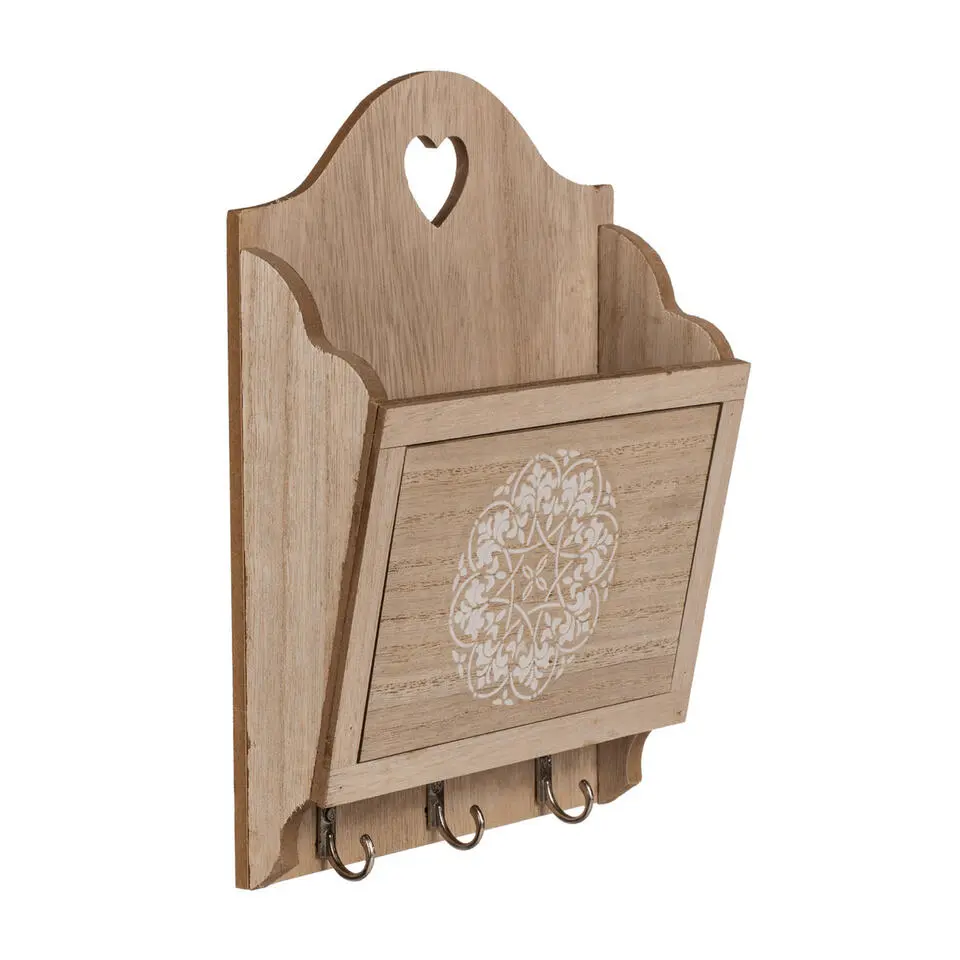 Out of the blue Sleutelkastje Mandala - hout - bruin - 18 x 20 cm