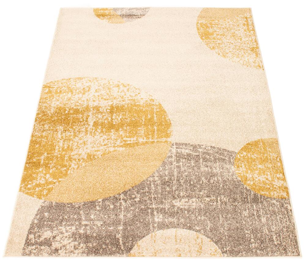 ECARPET Bellagio Indoor Geometric Area Rug, Ivory/Gold, Assorted Sizes