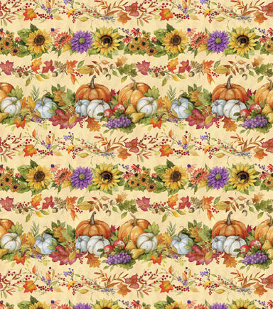 Susan Winget Horizontal Pumpkins Fall Cotton Fabric