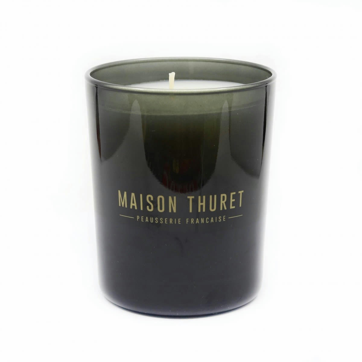 - Bougie en verre gris 9 cm