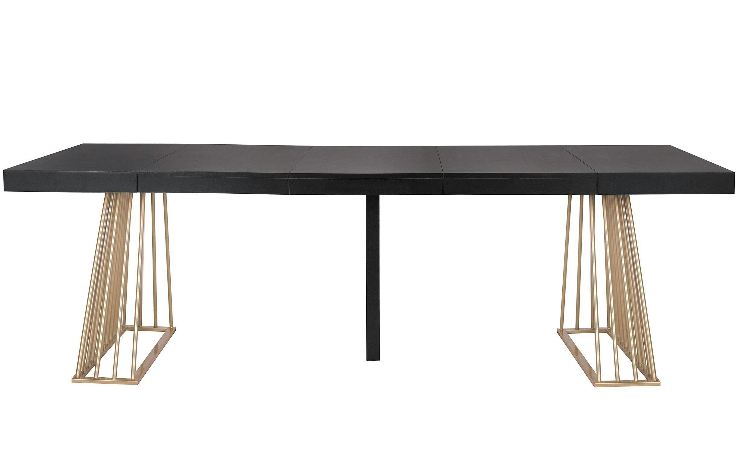 SOLIX - Table extensible bois noir