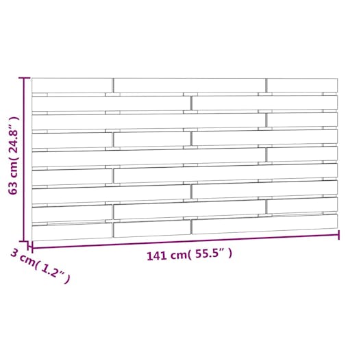 NNEVL Wall Headboard White 141x3x63 cm Solid Wood Pine