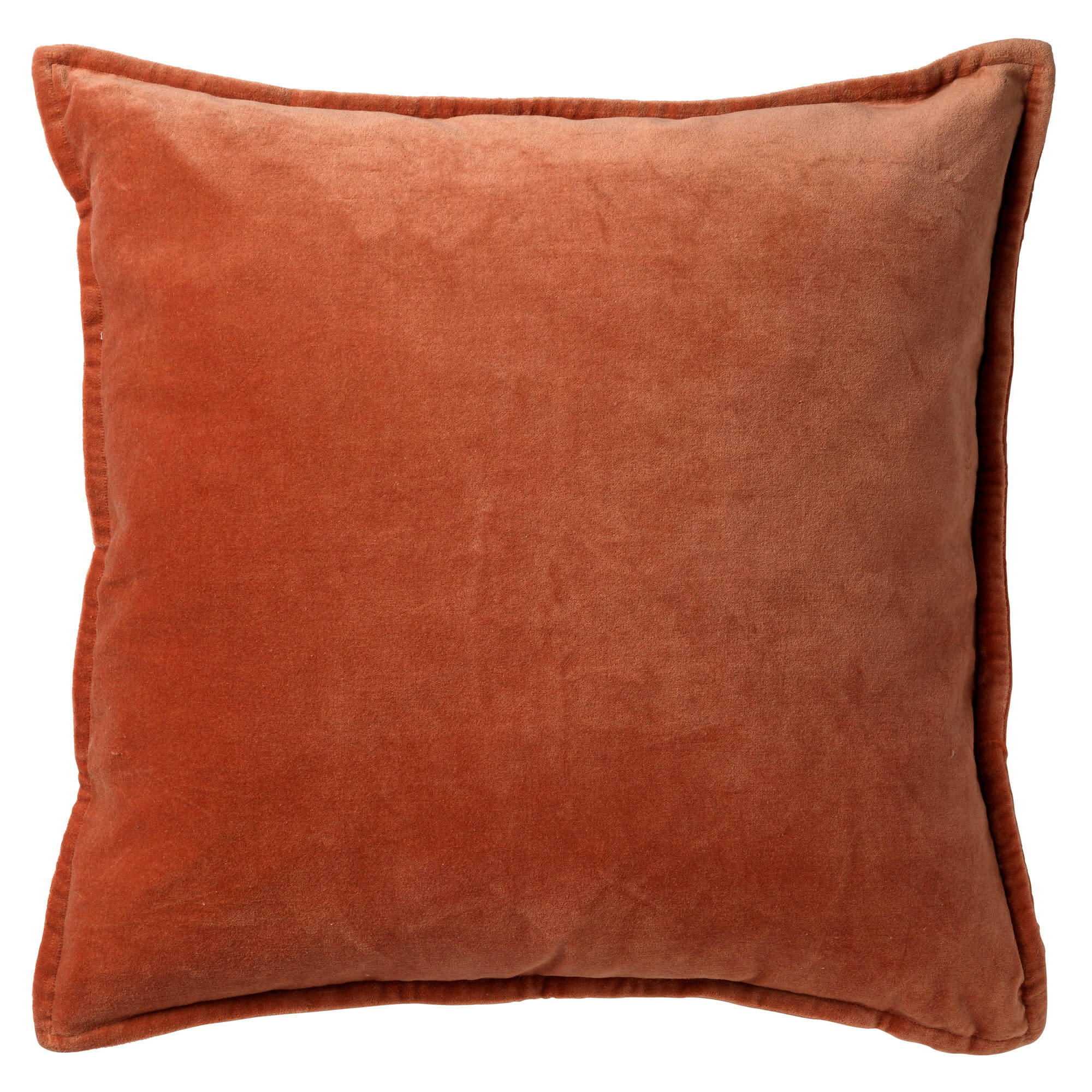 CAITH - Housse de coussin orange en velours-50x50 cm uni