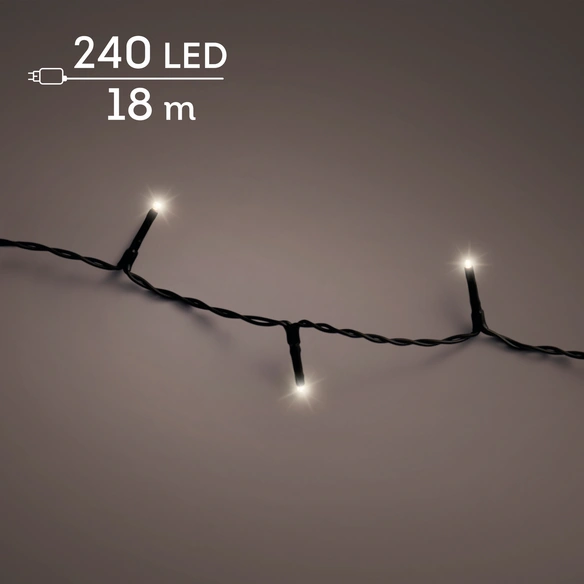 Lichterkette, 18 m 240 L schw. Kabel ww m.Timer Dimmer