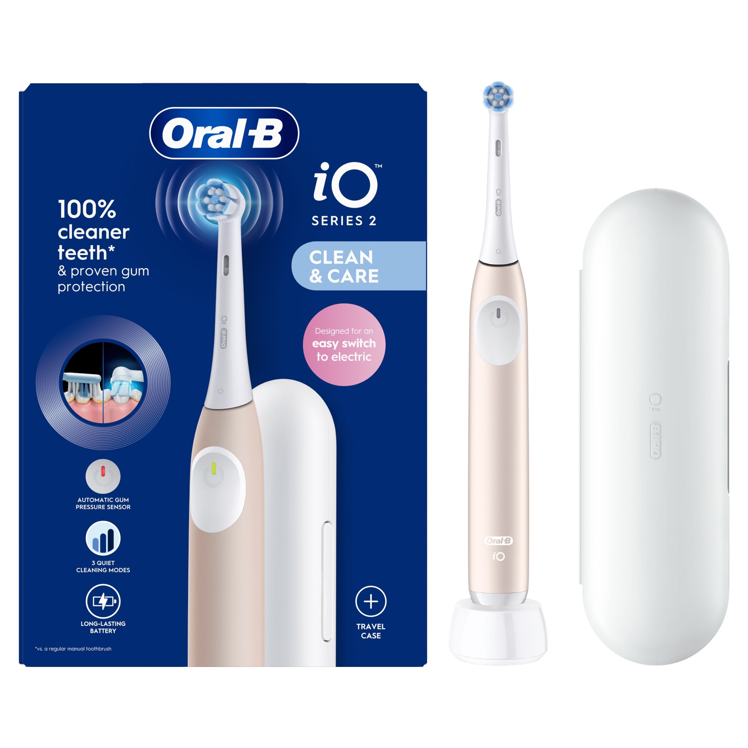 Oral B iO2 Pink Electric Toothbrush   Travel Case